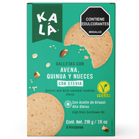 Galletas Veganas Sin Azúcar Avena, Quinua y Nueces x 216 gramos
